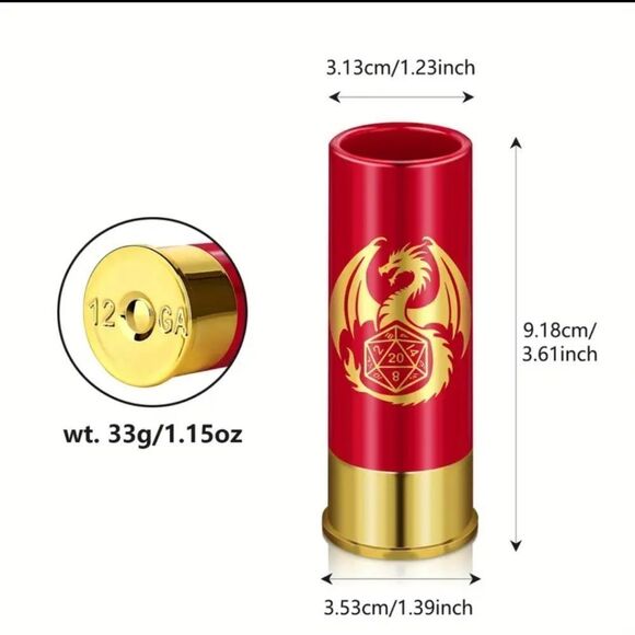 DND Shot Glass Gift Box Set Black Red 12 Gauge Shotgun Shell Novelty Barware D&D - Picture 4 of 5